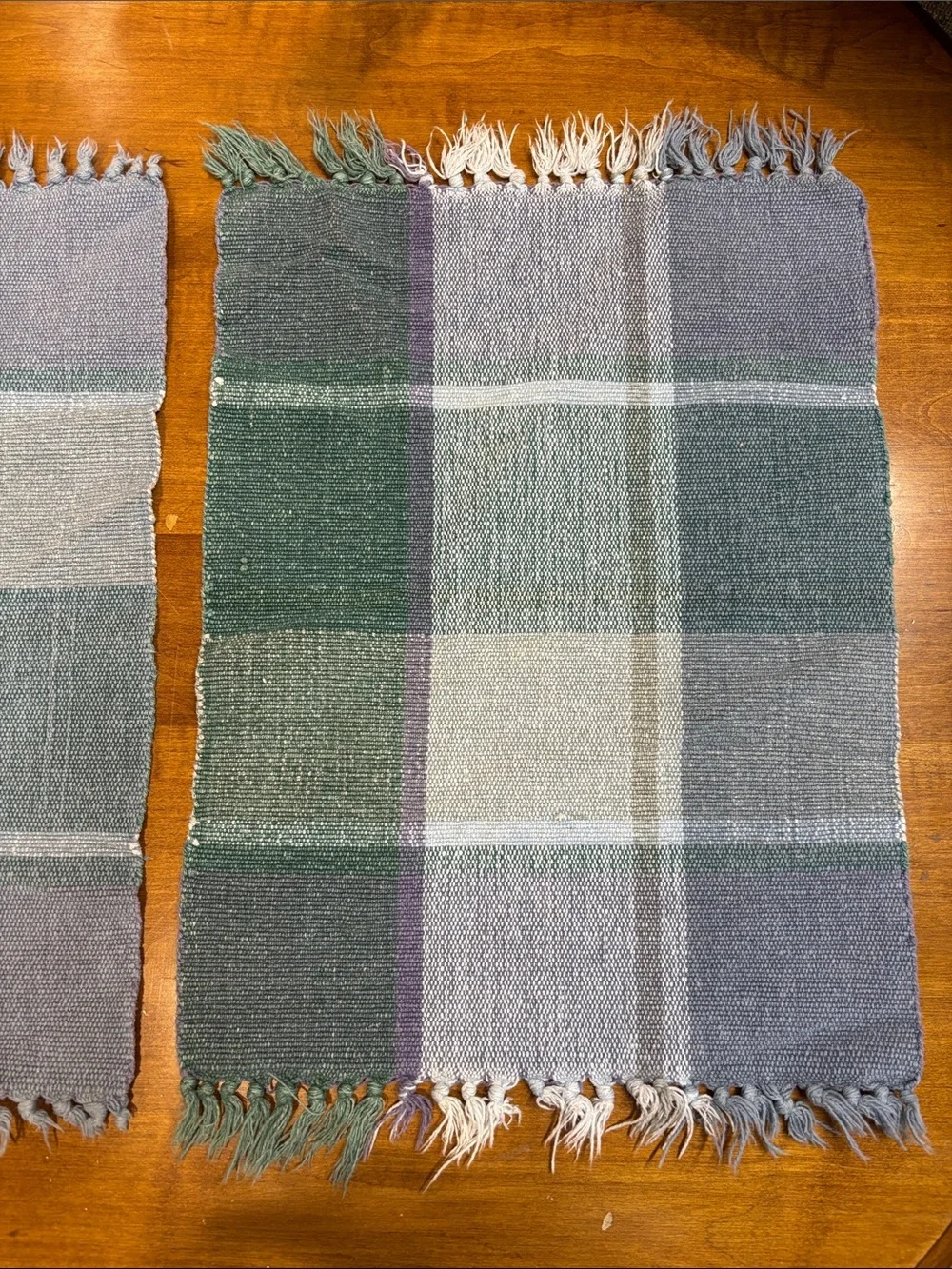 3 plaid woven placemats